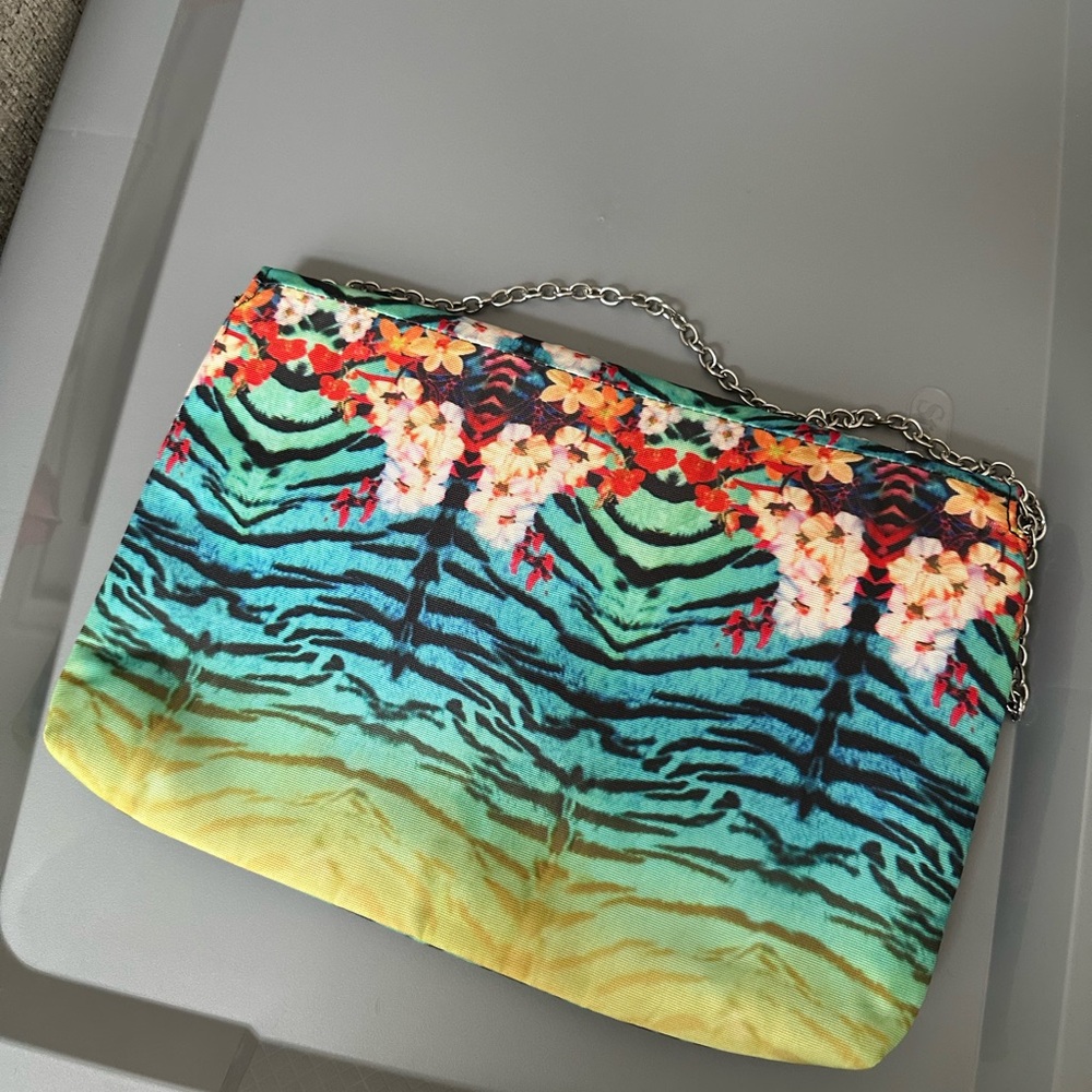 Aldo Vibrant Floral and Zebra Print Chain Clutch - Picture 5 of 5